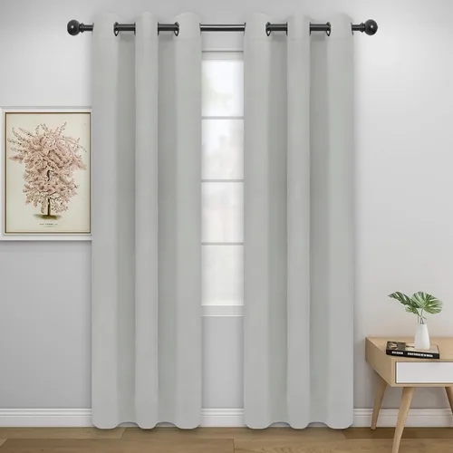 Vista 33 de Easy-Going - Cortinas opacas para dormitorio, aislamiento térmico sólido con ojales, cortinas de ventana para reducción de ruido, cortinas