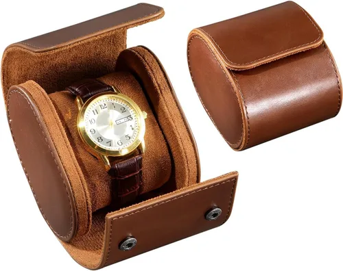 Vista 16 de ROSELLE Funda de reloj individual para hombre y mujer - Estuche de viaje Negro-1