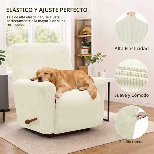 Vista 2 de KEKUOU Fundas para sillón reclinable, fundas para sillón reclinable Lazy Boy, fundas elásticas para sofá, 1 pieza de protector de muebles con parte