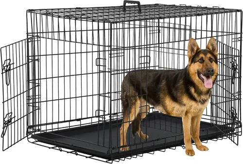 Vista 14 de Jaulas de 24 pulgadas para perros pequeños, 20 libras, jaula plegable para mascotas con bandeja de panel divisor, jaula de doble puerta para Negro