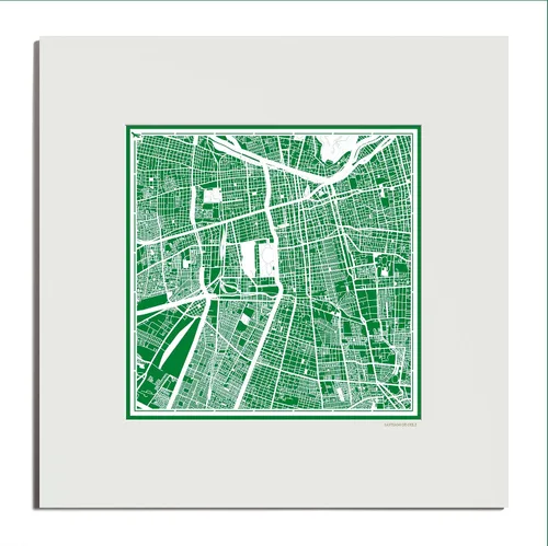 Vista 113 de O3 Design Studio San Diego, CA Paper Cut Map Matted Grey 20x20 in Paper Art