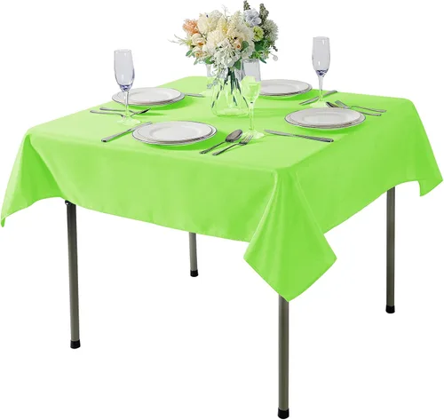 Vista 111 de Mantel rectangular de tela de poliéster lavable de 60 x 120 pulgadas, para decoración de bodas, fiestas, comedores, banquetes