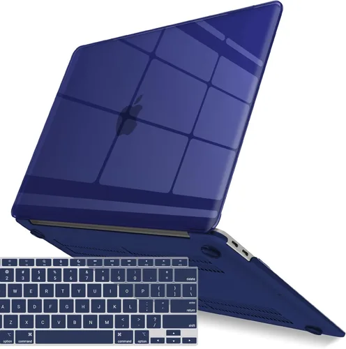 Vista 47 de IBENZER Compatible con Nuevo MacBook Air de 13 pulgadas Funda 2022 2021 2020 M1 A2337 A2179 A1932, Carcasa Rígida de Plástico con Cubierta de azul