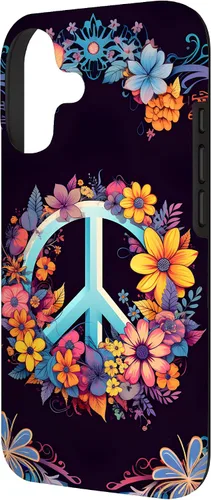 Vista 2 de Boho Floral Peace Sign Case for iPhone 17