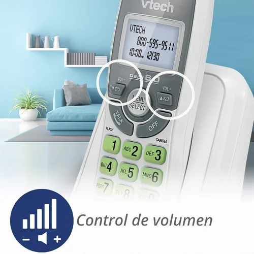 Vista 7 de Teléfono inalámbrico VTech DECT 6.0, Blanco