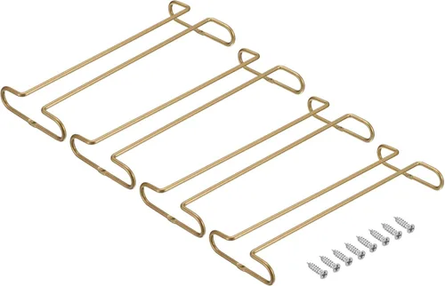 Vista 10 de UXcell Estante para copas de vino para debajo del gabinete, organizador de copas de acero inoxidable de 4 piezas, colgador de 10 pulgadas para copas