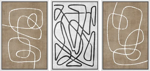 Vista 74 de SIGNWIN Lienzo enmarcado para pared, juego de arte neutro de bosque brumoso, ilustraciones en tono tierra, arte moderno, decorativo, bohemio