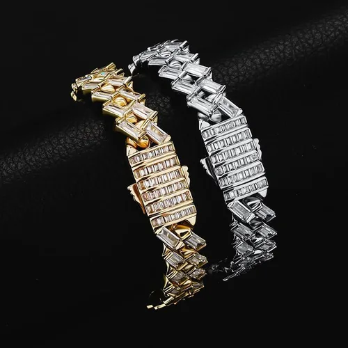 Vista 4 de RONALREL Gargantilla de diamantes de moissanita brillante estilo hip hop, collar de tenis de cadena cubana de moissanita de oro de 14 quilates