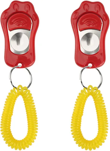Vista 10 de Clicker Training para perros, clicker de perro con correa de muñeca, 3 niveles de volumen ajustables para entrenamiento de perros para gatos y Una