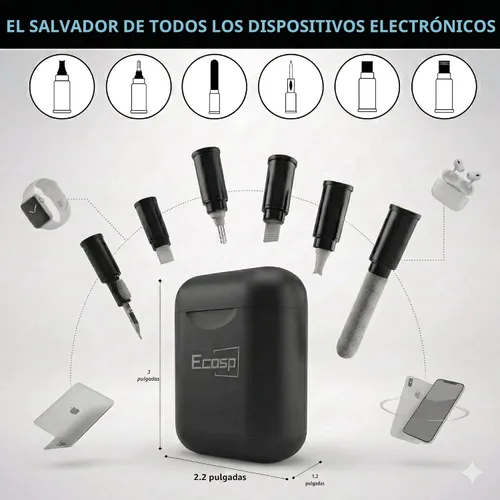 Vista 2 de Kit de limpieza para AirPod, kit de limpieza multiherramienta para iPhone, reparación y recuperación de teléfonos celulares iPhone y iPad (tipo C)