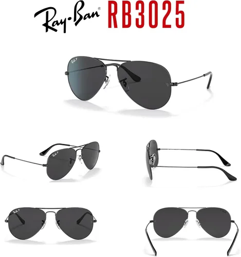 Vista 7 de Ray-Ban RB3025 - Gafas de sol de aviador polarizadas de metal para hombres y mujeres + paquete con kit de cuidado de gafas de diseñador iWear