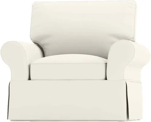 Vista 4 de Funda de algodón compatible con Pottery Barn Basic Grand para sillón XL, 43 pulgadas de ancho