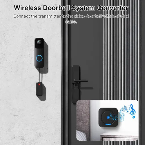 Vista 4 de Extensor de timbre inalámbrico con timbre de video, compatible con timbre de video Blink, fácil instalación, alarma fuerte