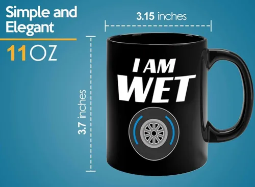 Vista 5 de Taza de café Racer de 11 onzas, color negro, I'm Wet - Fuel Speed Racer Car Guys Circuit Automotive Racing Boy Regalos para él, papá, hombres, novio