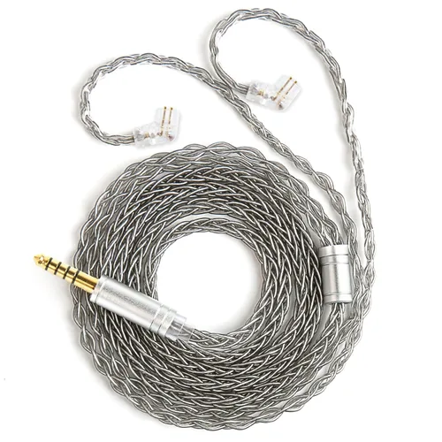Vista 12 de KBEAR ST12 MAX - Cable IEM de 4.9 ft/4.92 pies, 8 hebras, 4N OFC, chapado en plata, cable de extensión de auriculares de 14 núcleos, cable de Gris