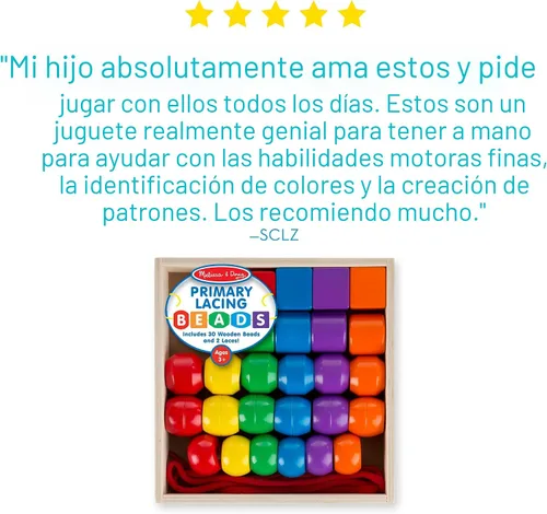 Vista 8 de Set de cuentas Melissa & Doug, con 30 cuentas y 2 cordones