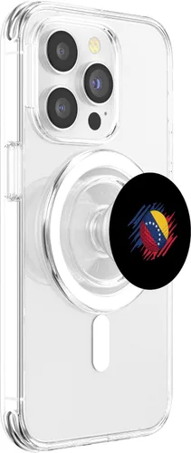 Vista 3 de Golf Ball With The Flag Of Venezuela PopSockets MagSafe PopGrip for iPhone