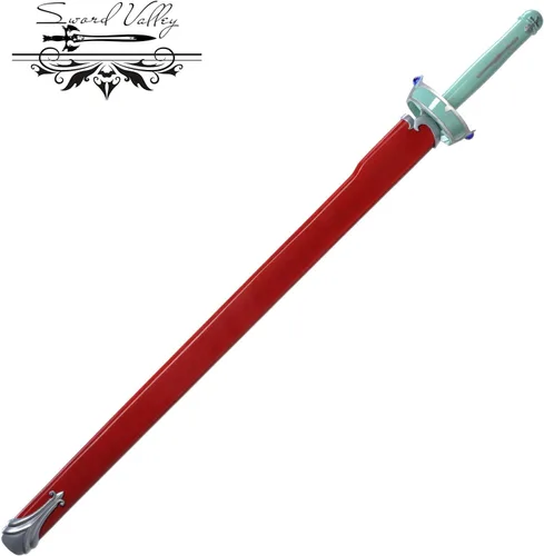 Vista 3 de Sword Valley Luz brillante - Espada roja SAO - 42.1 in/42.13 pulgadas - Símbolos de runas de talla de hoja - Hoja de acero inoxidable - Forjado a