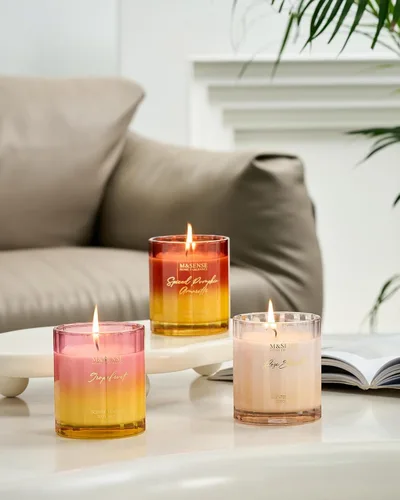 Vista 7 de M&SENSE Velas perfumadas de pomelo para el hogar, 10.6 onzas, 60 horas, velas de soja natural no tóxicas en vidrio de larga duración de combustión