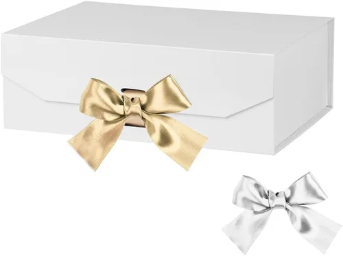 Vista 28 de GoooodGift Caja de regalo negra para regalos de 10 x 7.3 x 3.5 pulgadas, caja decorativa con cinta, caja de regalo vacía con tapa cierre magnético
