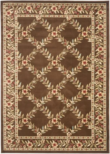 Vista 23 de SAFAVIEH Lyndhurst Collection - Alfombra de pasillo, 2 pies 3 pulgadas x 8 pies, color negro y marrón, diseño tradicional de enrejado floral,