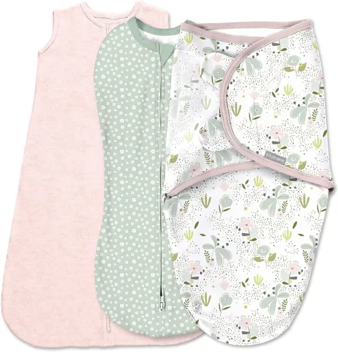 Vista 18 de SwaddleMe - Manta original para bebé, talla S/M, de 0 a 3 meses, paquete de 5 (diseño de amapolas bonitas)