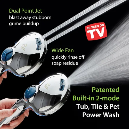 Vista 3 de AquaCare High Pressure 10 Spray Mode Filtered Showerhead - Handheld Shower Head Filters Chlorine to Heal Dry Skin, Revive Hair - Dual Power Wash