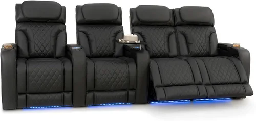 Vista 23 de Seatcraft Luminis 365 - Asiento de cine en casa (fila de 2 biplazas), color carmesí