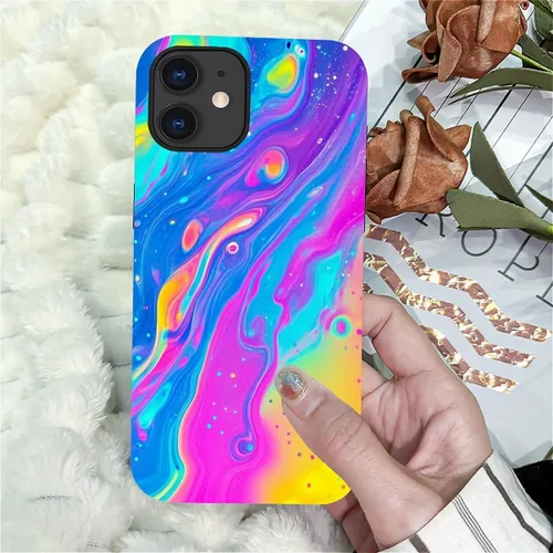 Vista 6 de DAIZAG Funda compatible con iPhone 11, hermoso color arena, patrón completo, carcasa rígida híbrida de plástico TPU + funda de protección