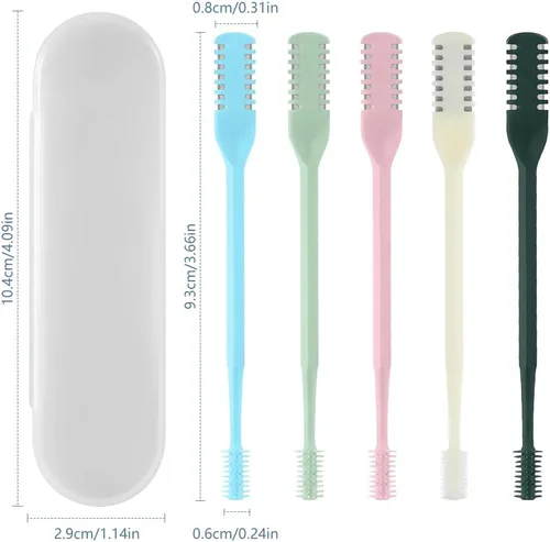 Vista 2 de Cortador de pelo nasal 2 en 1, recortador manual de doble cara con cepillo, cuchillo de nariz giratorio de 360° para hombres y mujeres, herramienta