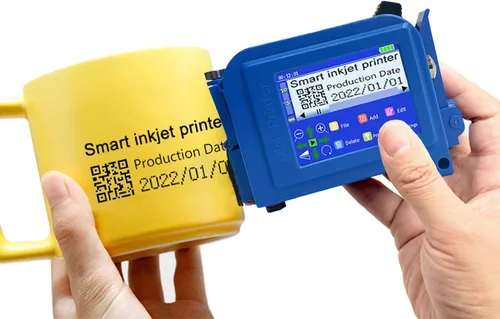 Vista 10 de Impresora de inyección de tinta mini de mano Phezer PC11 para superficie plana y curva, con pantalla táctil y cartucho de tinta de secado rápido