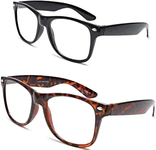 Vista 5 de 2 pares de lentes de lectura de estilo retro cuadrado de moda, cómodos lentes de aumento para lectores con bisagra de resorte