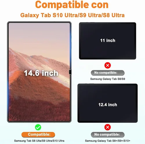 Vista 2 de AACL Protector de pantalla para Samsung Galaxy Tab S10 Ultra/S9 Ultra/S8