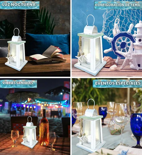 Vista 3 de COTA Global Ocean Breeze - Farol náutico de madera para decoración de playa