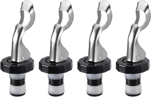 Vista 8 de uxcell Tapones de vino, 4 tapones manuales de expansión de 0.630 in/0.63 pulgadas, tapón de silicona para botella de vino, tapón de sellado