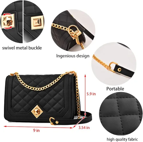 Vista 4 de Bolso cruzado pequeño para mujer, bolso de hombro de piel sintética, bolso de mano pequeño, bolso de mano versátil de moda