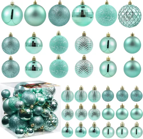 Vista 10 de LANGXUN 36 piezas de esferas de decoración de árbol de Navidad azul ácido, bolas de Navidad, decoración de Navidad 2025, adornos de Navidad