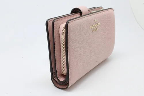 Vista 6 de Kate Spade Leila - Cartera plegable con compartimento mediano, color rosa ahumado, Rosa (Rose Smoke), Billetera plegable
