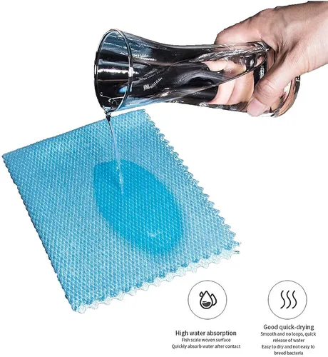 Vista 3 de Paño de limpieza reutilizable a nanoescala, paño de limpieza de microfibra, paquete de 10 unidades de 15.7 x 11.8 pulgadas, paño de limpieza