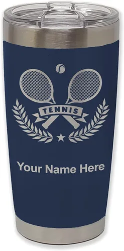 Vista 19 de LaserGram Personalized 20oz Tumbler, Tennis Rackets (Black) Engraved Gift for Tennis Players, Vacuum Insulated Stainless Steel, Laser Engraved