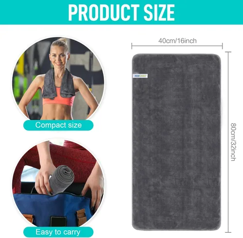 Vista 2 de SINLAND Toallas de microfibra para gimnasio, súper absorbentes, compactas, toalla de entrenamiento de viaje, secado rápido, toalla de sudor