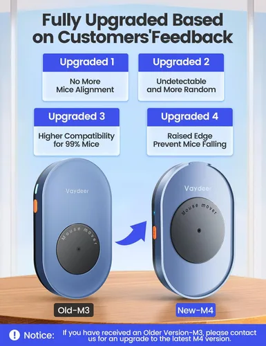 Vista 5 de Vaydeer Movedor de Ratón Indetectable, Dispositivo Jiggler de Ratón M4 con Interruptor de Encendido/Apagado, Agitador Libre de Controladores