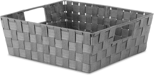 Vista 8 de Whitmor 6581-2712-BLK Bolsa pequeña con correa tejida para estante, negra