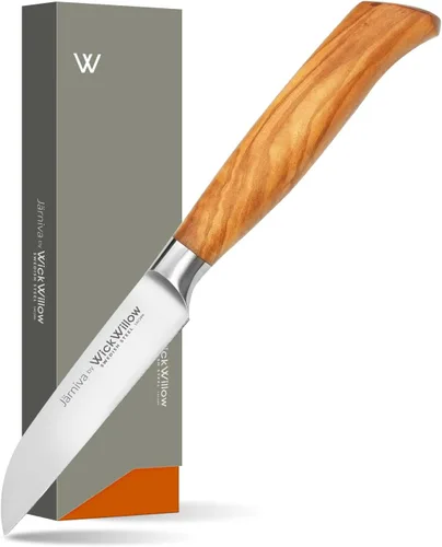 Vista 12 de WICKWILLOW - Cuchillo de chef de 8 pulgadas – Cuchillo de cocina de acero sueco ultra afilado con mango de madera de olivo italiano – Cuchillo