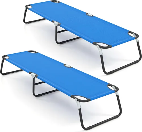 Vista 12 de GYMAX Catre de camping plegable, portátil, ultraligero y compacto, para adultos con tela Oxford, para viajes al aire libre, mochileros, senderismo