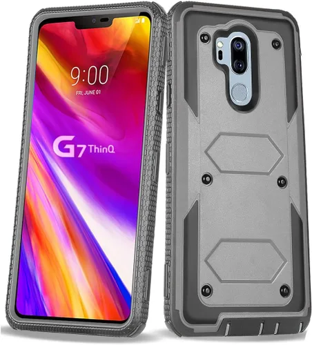 Vista 9 de Asuwish Funda de teléfono para LG G7 ThinQ cubierta híbrida a prueba de golpes de cuerpo completo protector resistente accesorios de celular LGG7