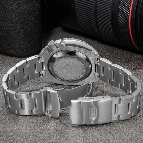 Vista 8 de ADDIESDIVE Reloj Automático de Buceo 200 M Reloj para Hombre Luminiscente Mecánico NH35A Analógico Acero Inoxidable AD2081 acero negro