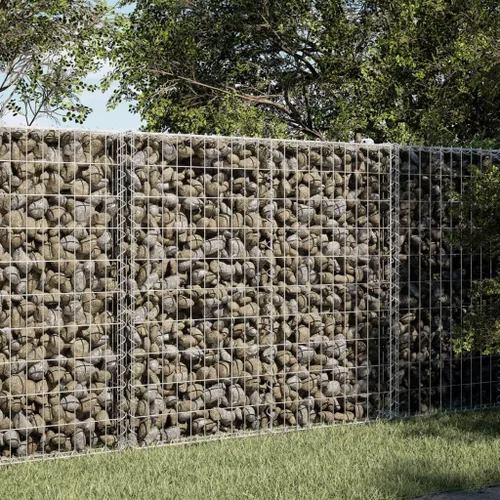 Vista 2 de vidaXL Cesta de gavión con tapa, 39.4 x 19.7 x 39.4 pulgadas, hierro galvanizado rectangular, resistente a la intemperie, montaje sin herramientas