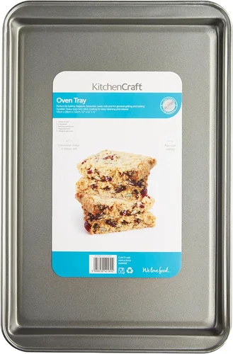Vista 2 de KitchenCraft KC2BK6 - Bandeja de horno extra grande con revestimiento antiadherente, 16.9 x 11.0 in, color plateado