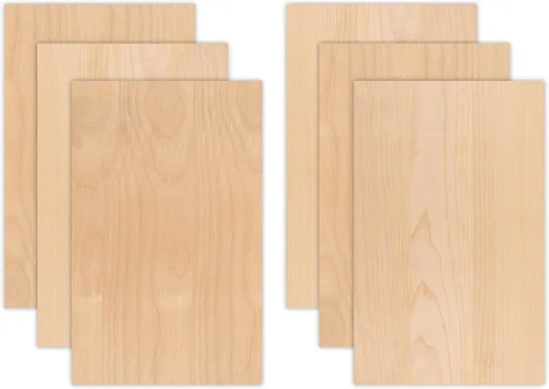 Vista 5 de Alder 6 hojas 0.236 in 1/4 pulgadas, 12 x 19 pulgadas, premium de dos caras con núcleo de MDF, listo para Glowforge, sin terminar